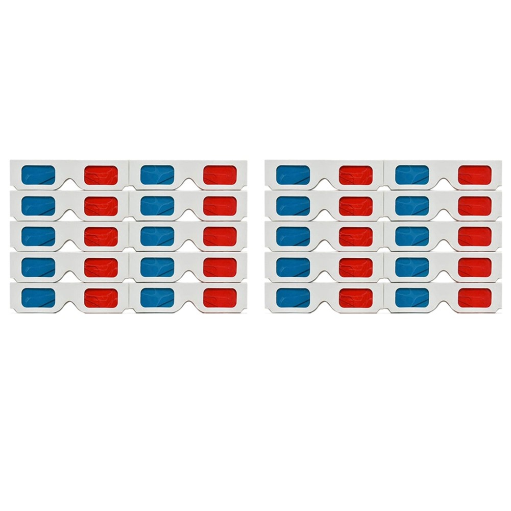 3D Glasses, 20 Pairs Red and   Stereo Lenses for  Set Anaglyph  3D1376