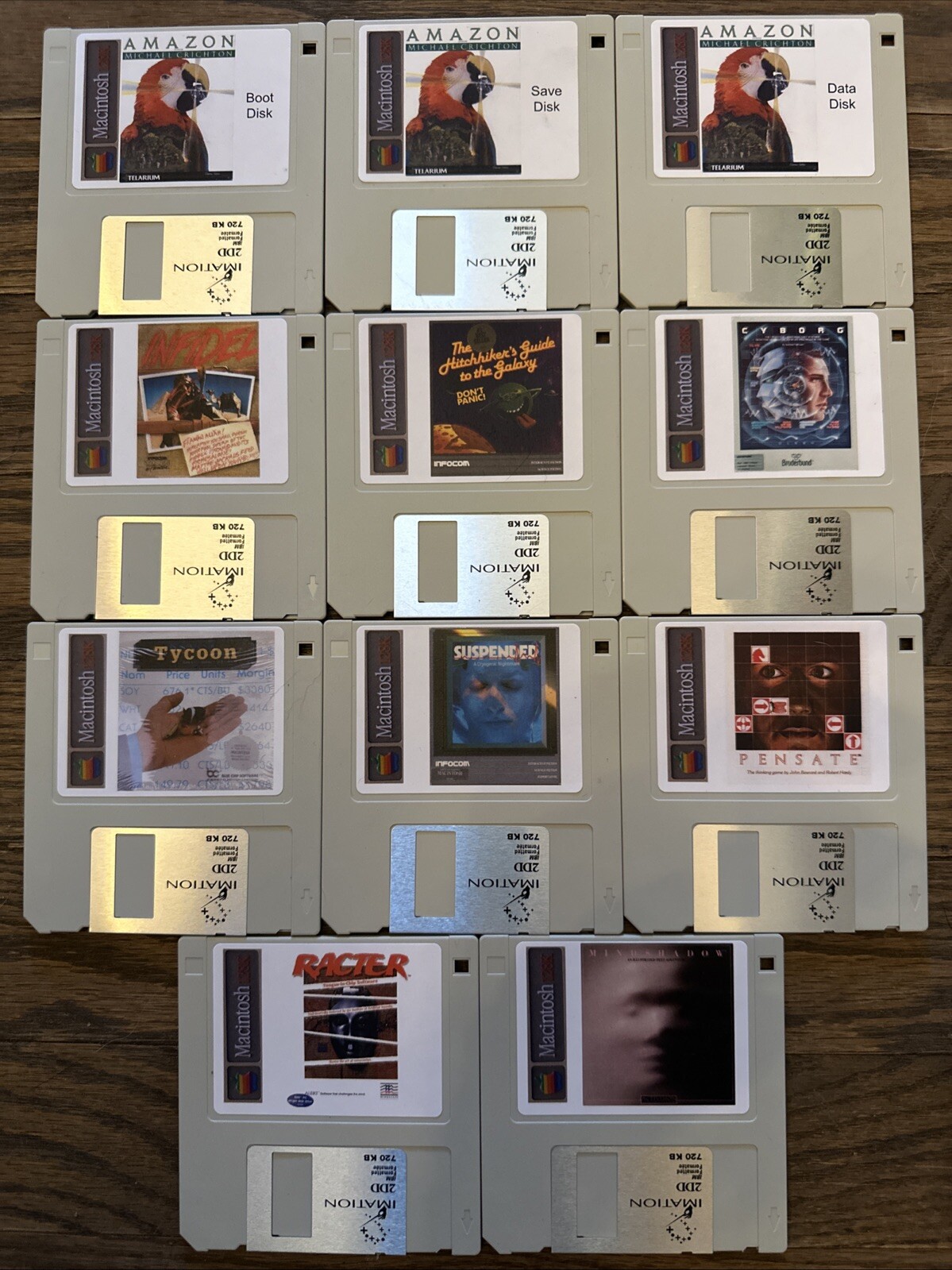 Vintage Apple Macintosh Classic 128K Game Pack 6 On New 400K Double Density Disk