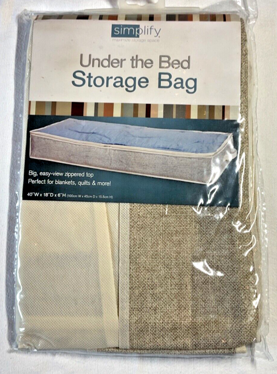 SIMPLIFY UNDER THE BED STORAGE BAG NATURAL KHAKI 40 X 18 X 6 NIP