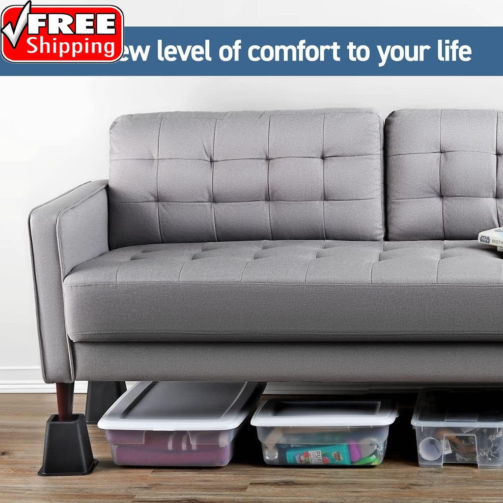Adjustable Bed Risers - Elevation in 3, 5 or 8 Inch - Heavy Duty Stackable Furni