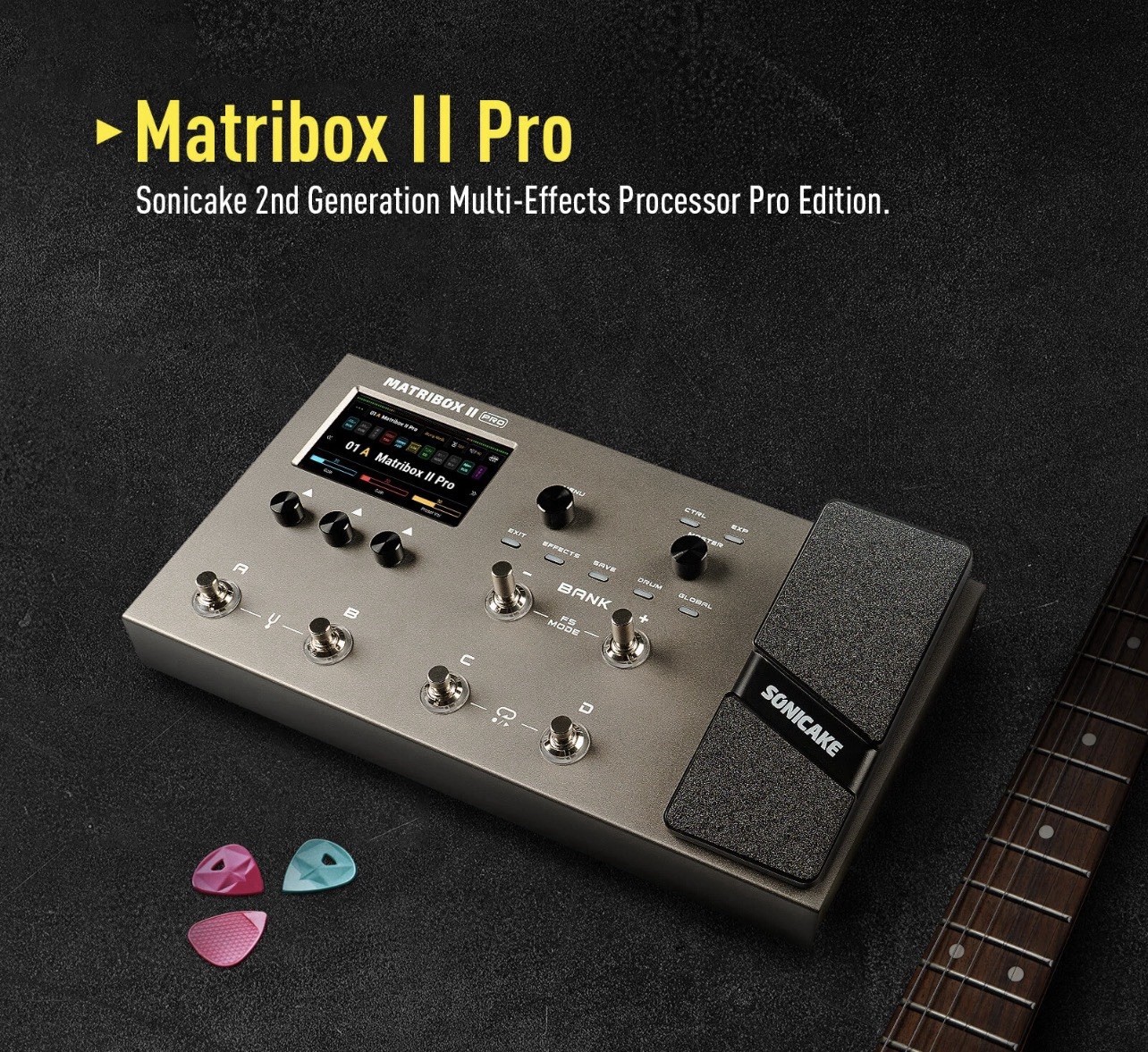 SONICAKE Matribox II Pro Guitar Bass Modeling IR Cabinets Expression Pedal FX