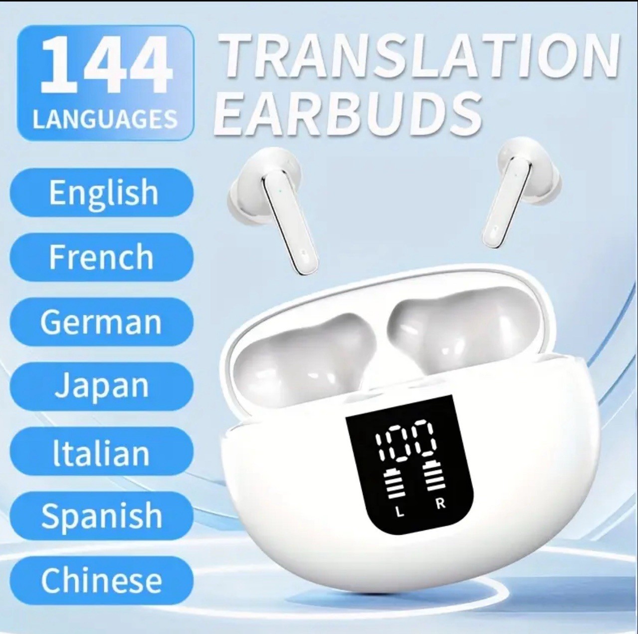 Smart Bluetooth Earbuds with Mic ANC for iPhone 15, Pixel 9, Galaxy S24