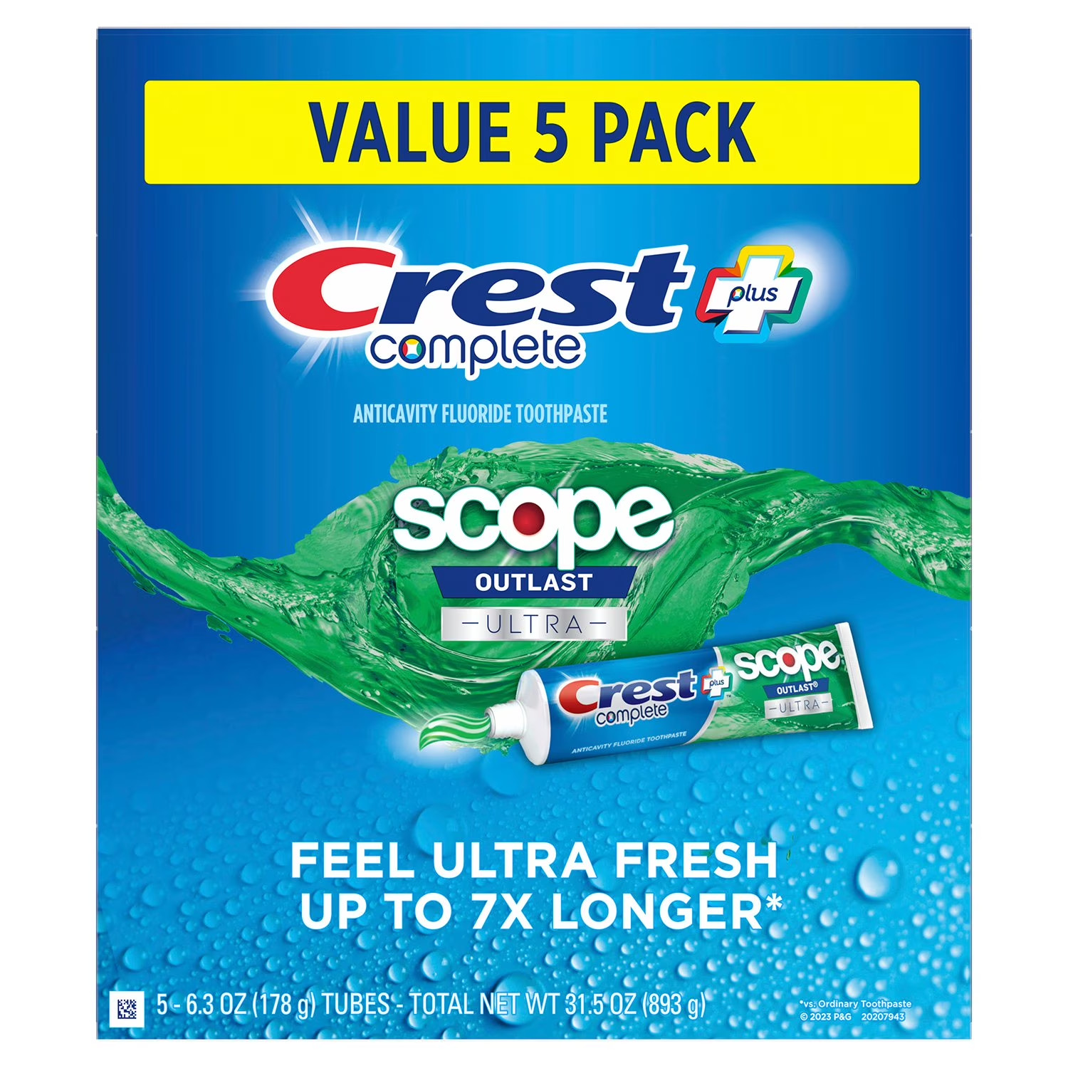 Crest Complete + Scope Outlast Ultra Toothpaste (6.3 oz, 5 pk.)