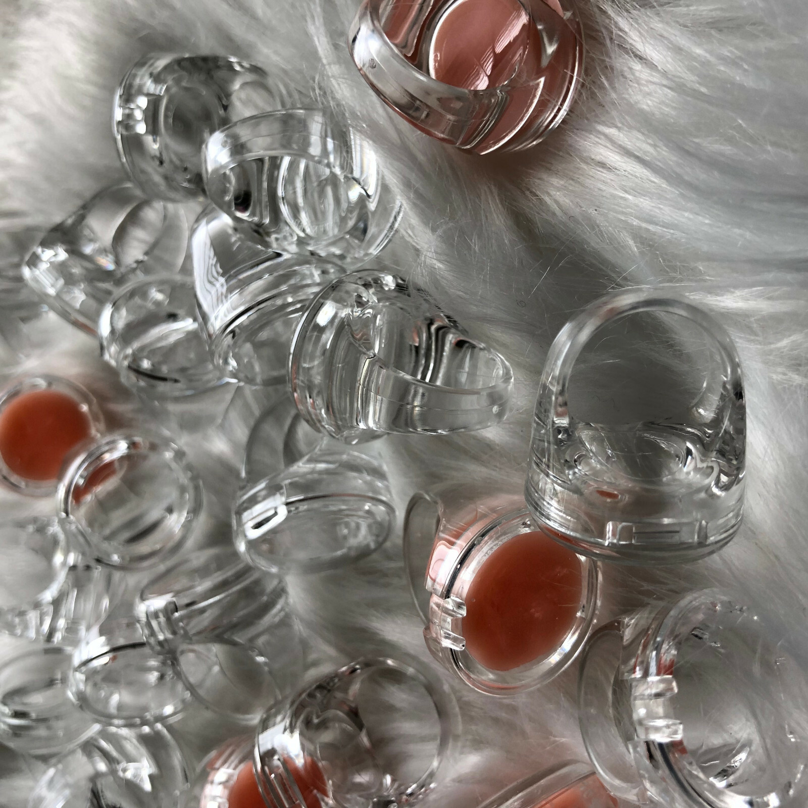 Bulk Lot 100 Empty Plastic Lip Balm Rings 9680