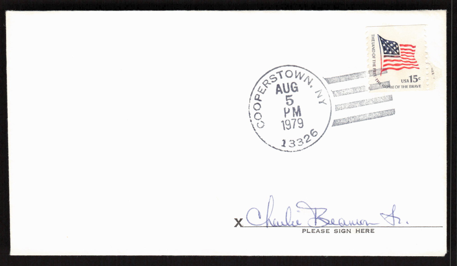 Charlie Beamon Signed Baseball Postal Envelope Baltimore Orioles Autograph