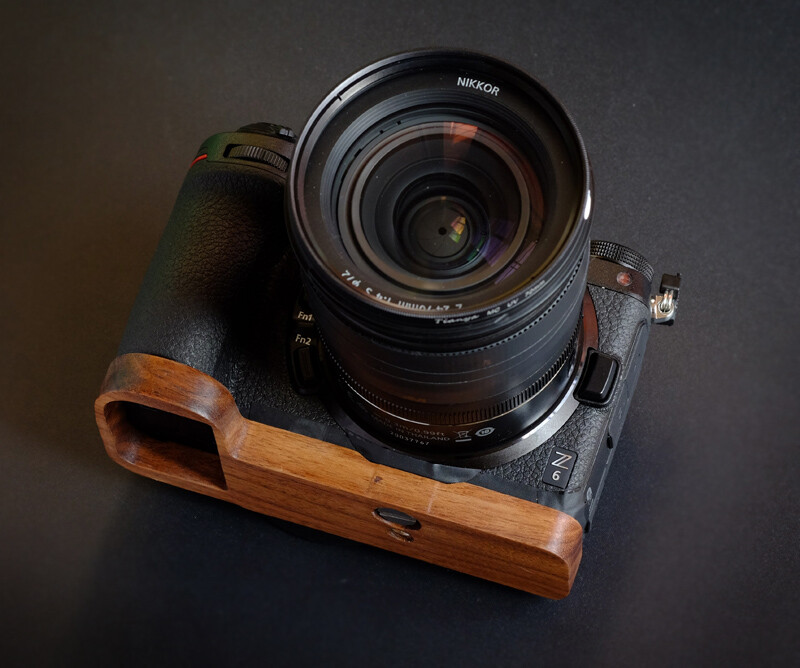 Ebony Walnut Wood Camera Handle Grip For Nikon Z7 Z6 Z5 II Handmade Baseplate