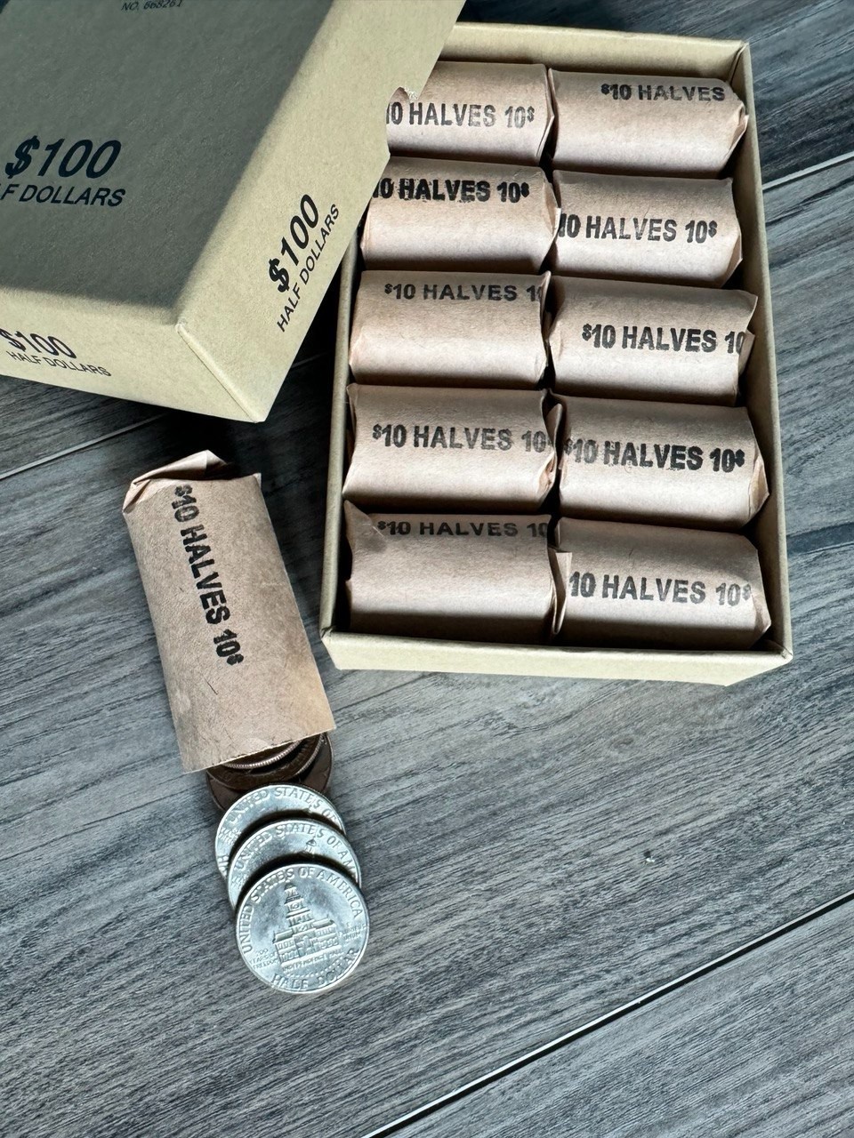1976 P&D Bicentennial Kennedy Half Dollars $100 Box 10 Original Rolls 200 Coins