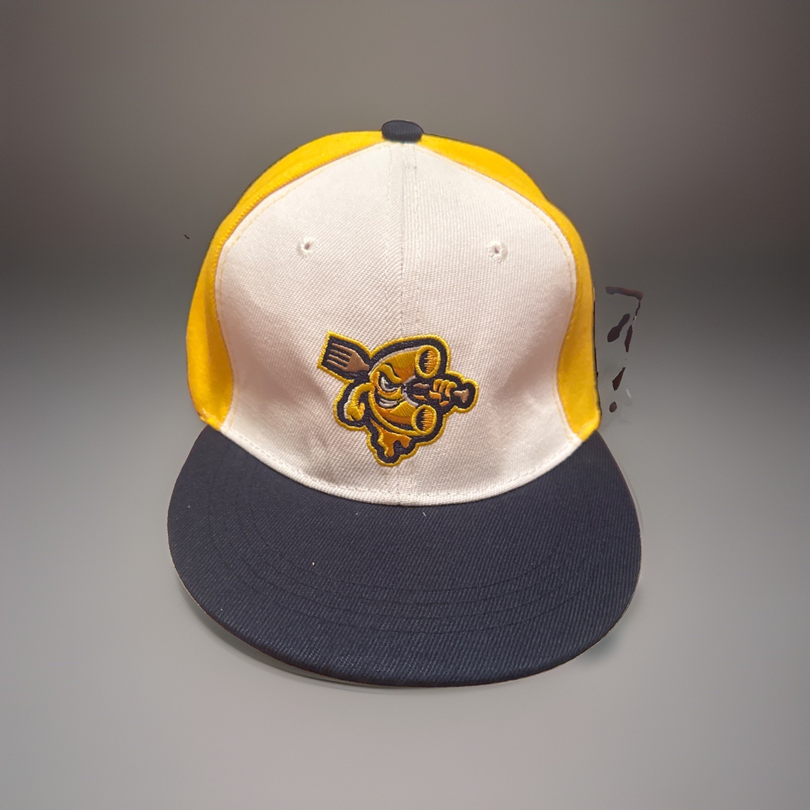 Mac Daddies Yellow Logo Minor League MiLB Kalamazoo MI Hat Cap White YellowBlack