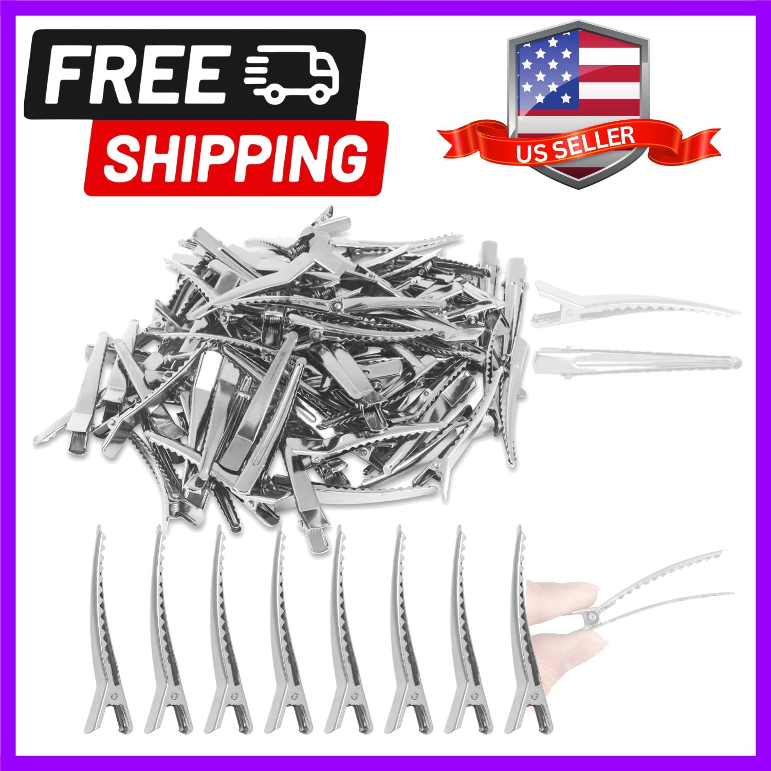 Versatile 100 Alligator Teeth Hair Clips - Perfect for Styling & Craft Use