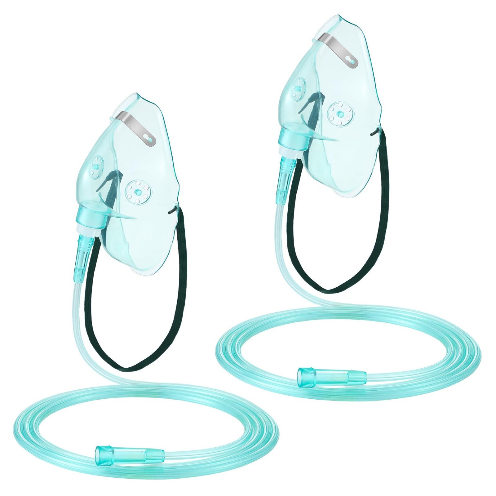 2 Pack Oxygen Mask for Face Adult with 6.6' Tube & Adjustable Elastic Strap -...