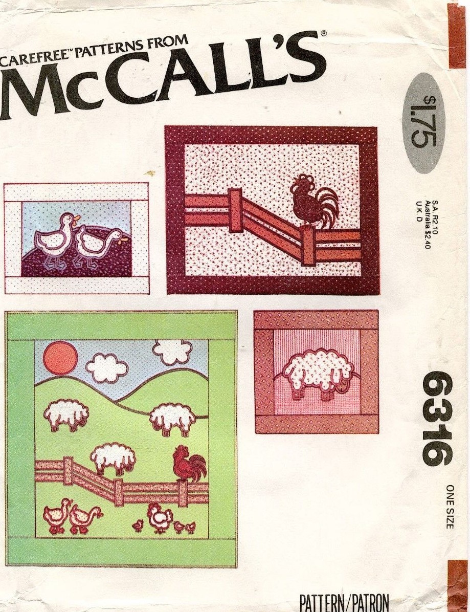 1970's McCall's Quilt,Wallhangings,Pillows Pattern 6316 UNCUT