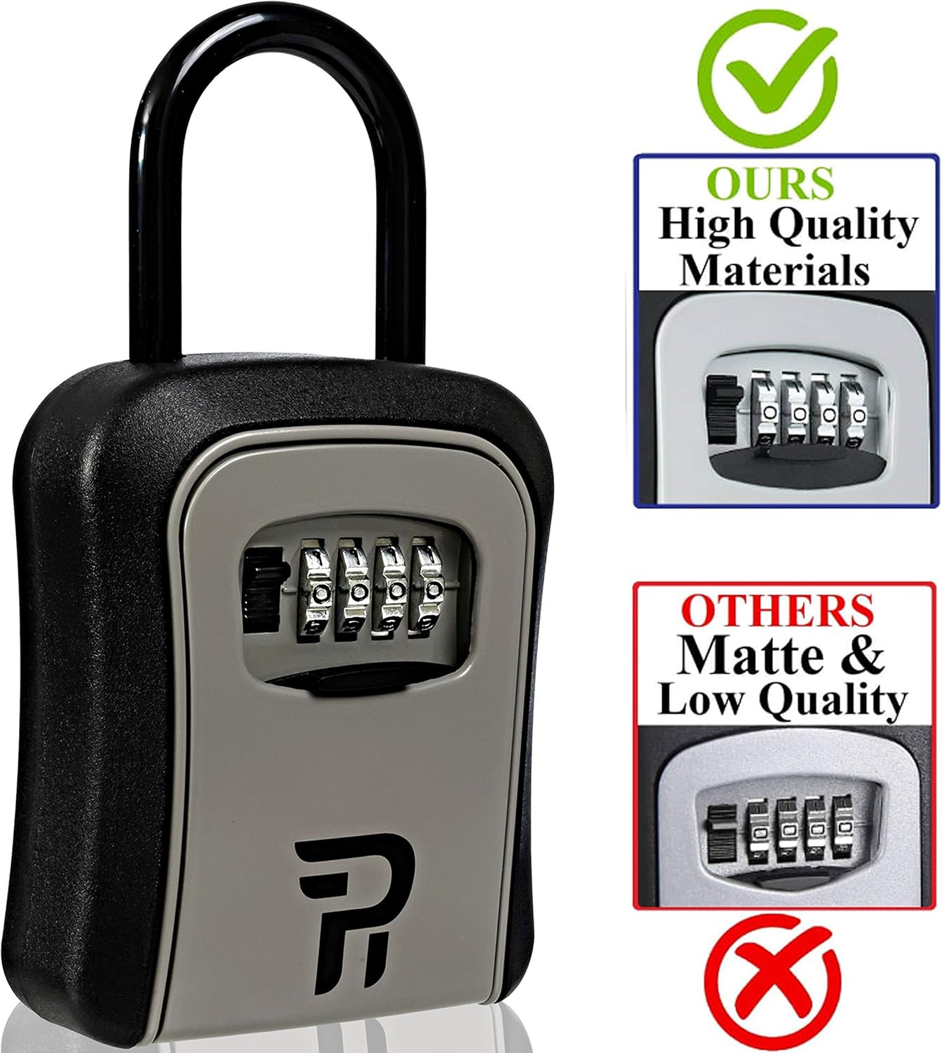 Lock Box for Keys with Code - Realtor Spare Key Lockbox Outdoor - Combination...
