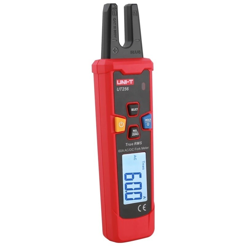 UNI-T UT256 60A AC/DC Fork Meter/True RMS Auto-Range Digital Clamp Ammeter