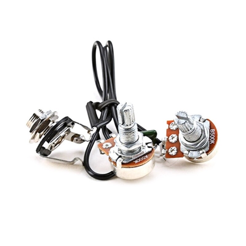 1V1T Single Coil Pickup Guitar Wiring Harness Set 3/4 String Box
