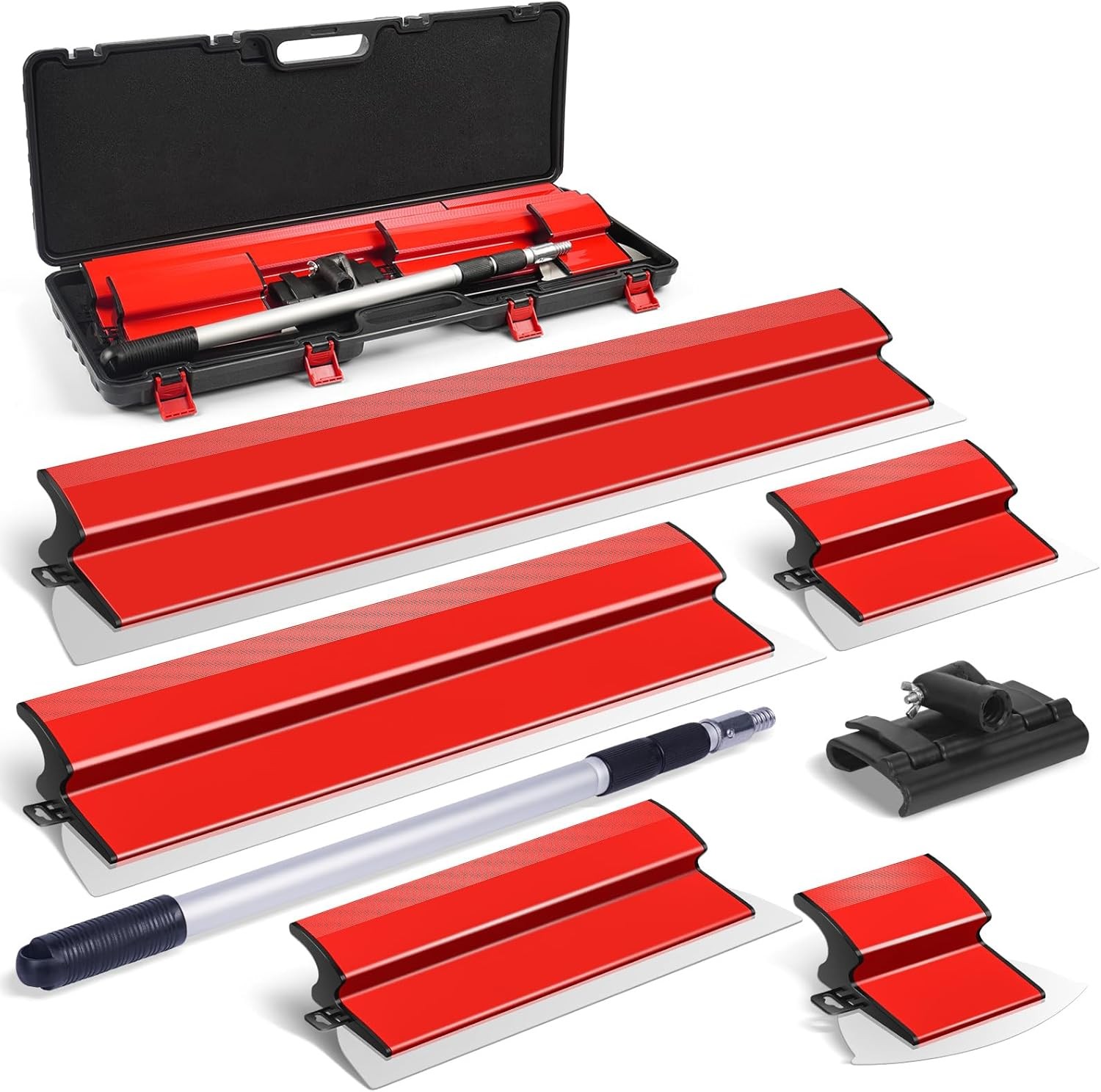 Dryboard scraper set, with portable case, made of stainless steel.