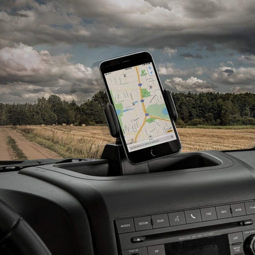 Phone Holder Mount with Storage Tray Central Dashb Color: blackSize: 2012-2017