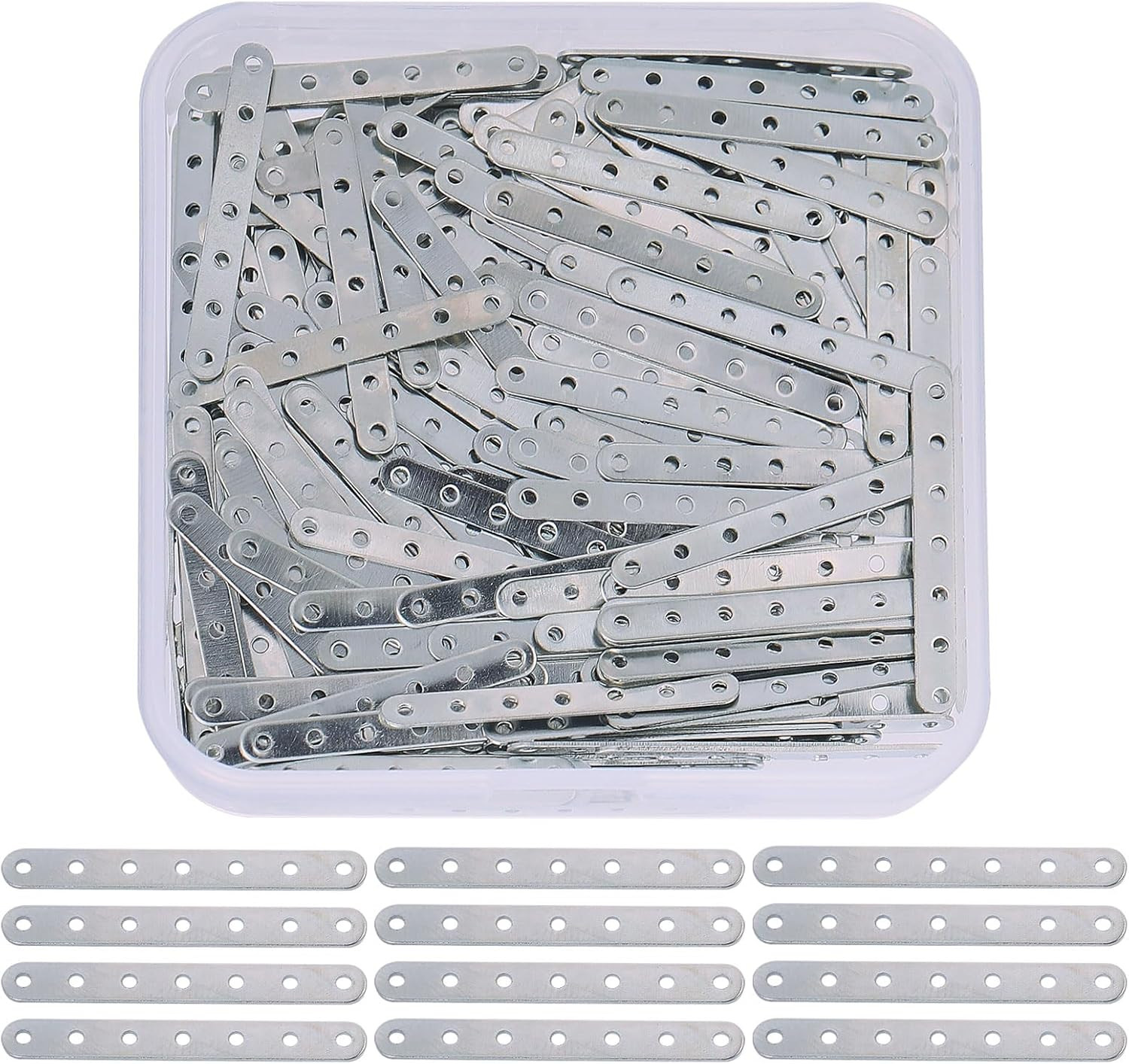200Pcs Rectangle Spacer Bar Tibetan Antique 7 Holes Platinum Separator Spacer Ba