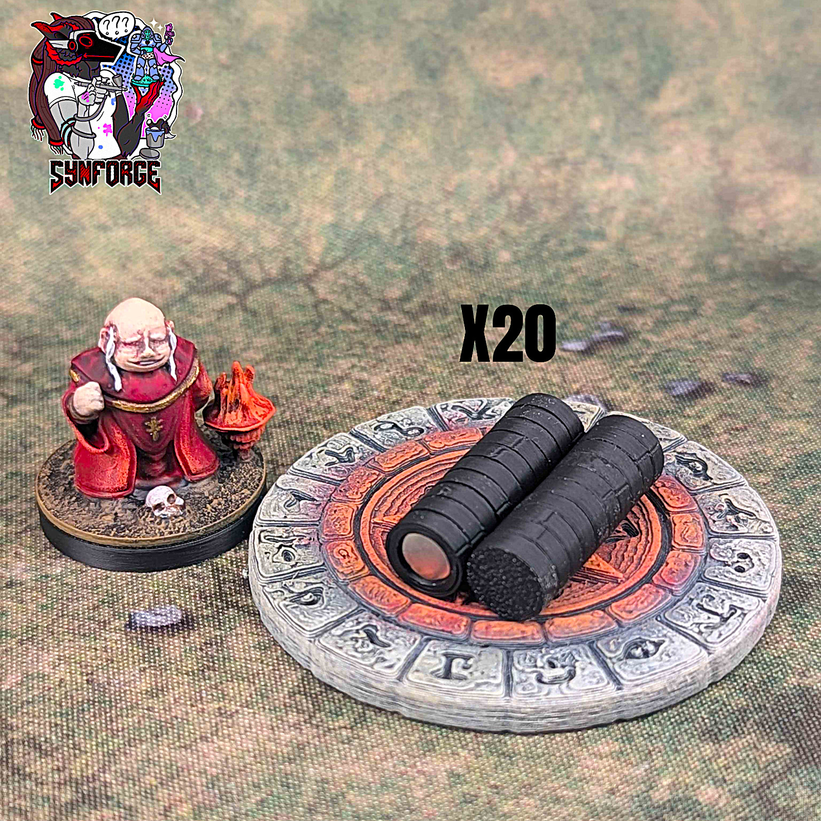 Magnet Sockets for Miniature Wargame Bases - Warhammer 40k/AoS - (x20)