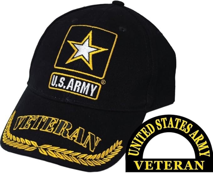 United States Army Veteran Military Black Hat/Cap