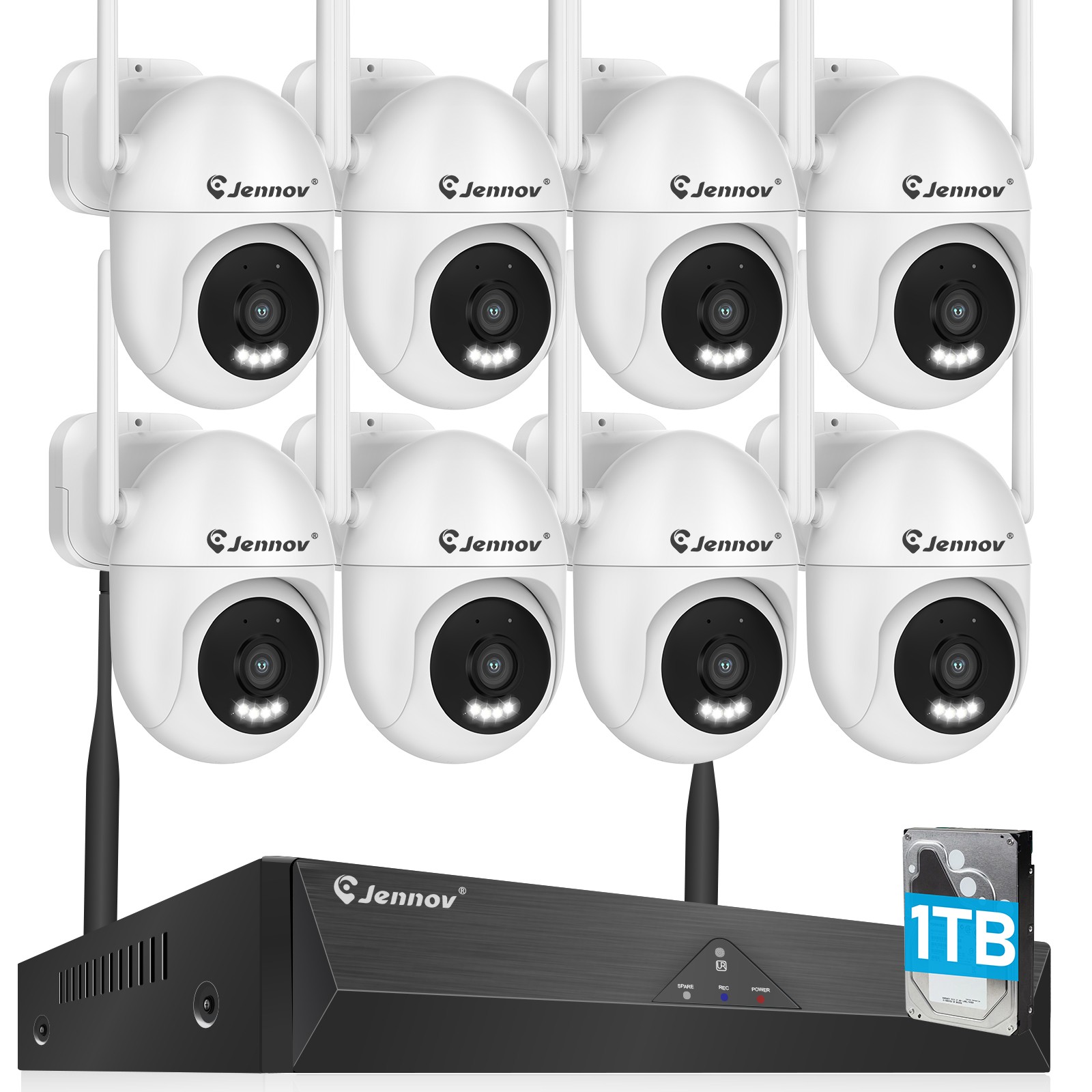 5MP WiFi Camera Security System Wireless Outdoor Audio PTZ Camera 10CH 1TB NVR