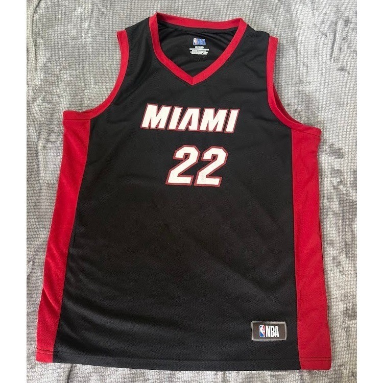 NBA Miami Heat Jimmy Butler Basketball Jersey Mens XL Black Red Mesh Sleeveless