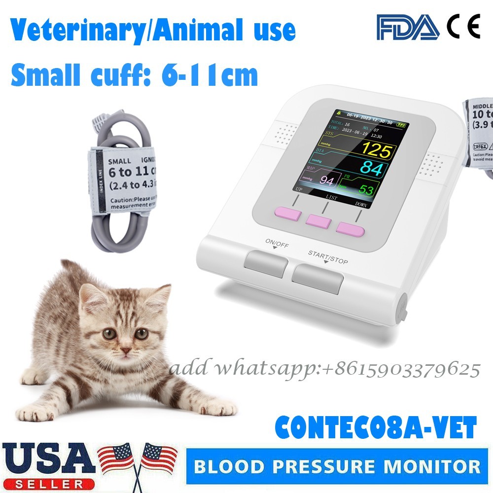 Veterinary OLED digital Blood Pressure & Heart Beat Monitor NIBP CONTEC08A-VET