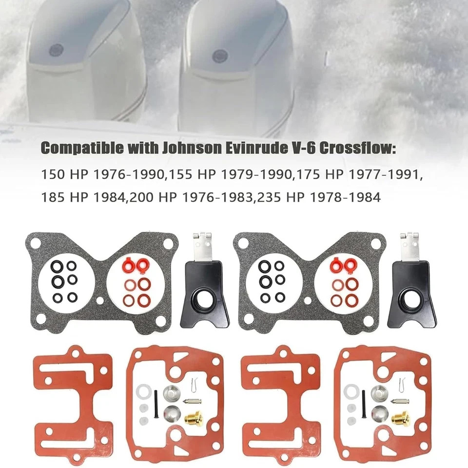 Carburetor Carb Rebuild Kits with Float Compatible With Johnson Evinrude