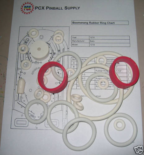 1974 Bally Boomerang Pinball Rubber Ring Kit