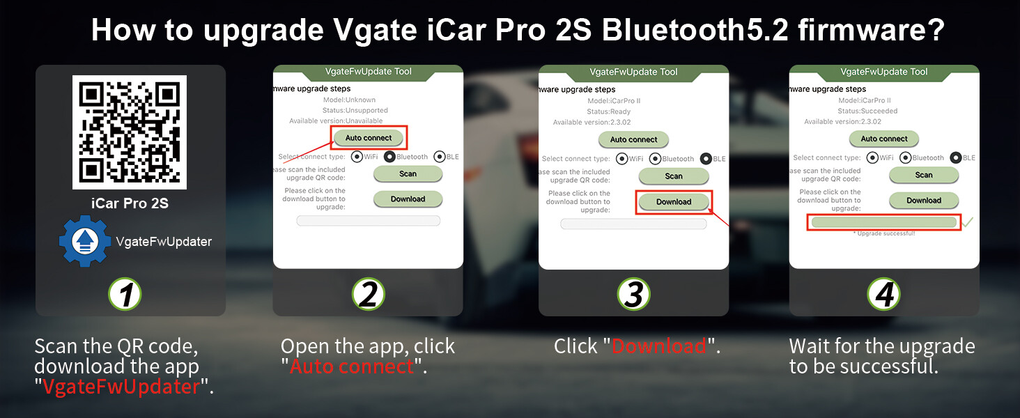 Vgate iCar Pro 2S OBD2 Scanner Bluetooth Car Code Reader for iphone & Android/PC