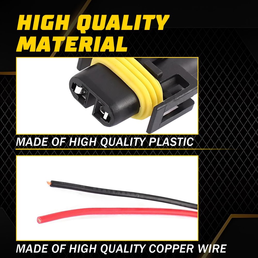 Two Harness Wire Pigtail Female S H11 Headlight Fog Light Connector Plug Socket