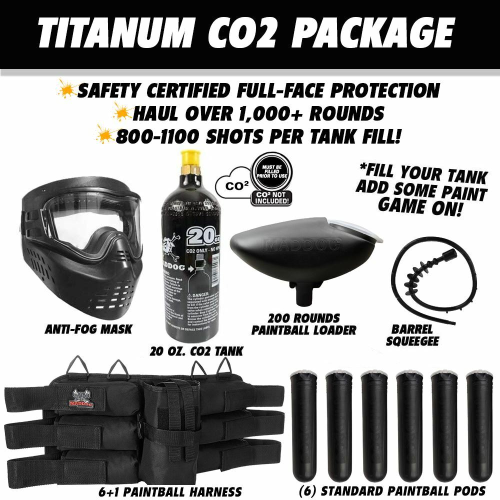Maddog Tippmann Cronus Tactical Titanium CO2 Paintball Gun Starter Package Olive