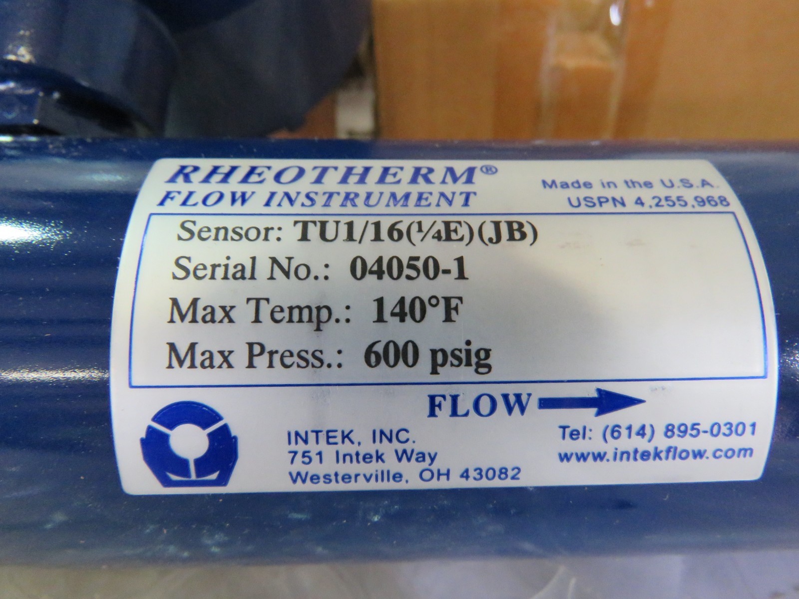 RHEOTHERM FLOW SENSOR TU1/16/1/4)E(JB) NEW