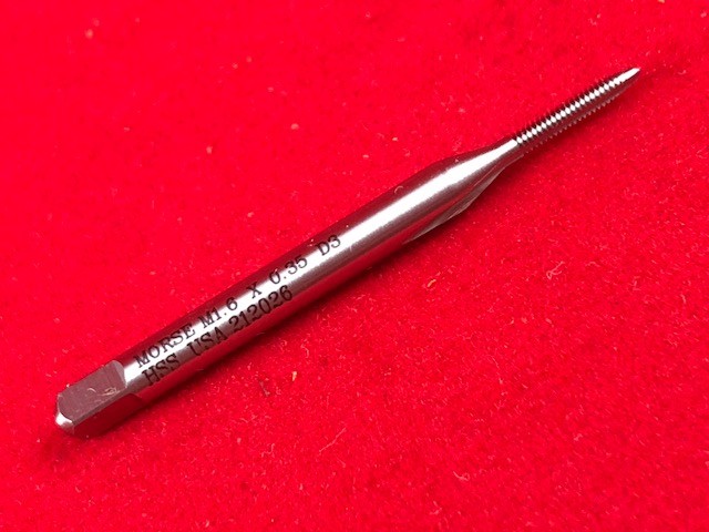 M1.6 X 0.35 1.6MM Plug Hand Tap Morse MT3838016 HSS USA D3 Metric RH 2 Flute