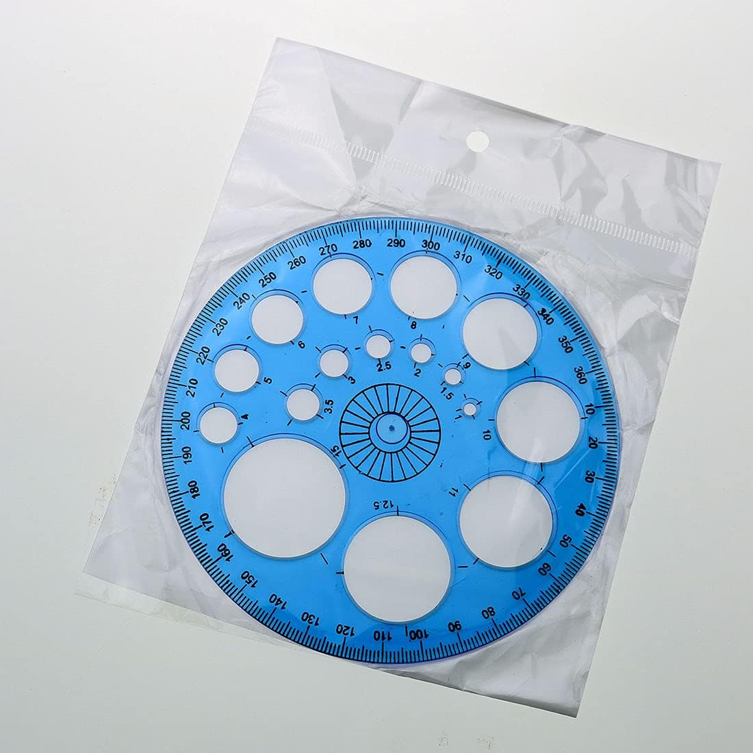 2 Pcs 360 Degree Circular Plastic Protractor Circle Maker Ruler Colorful Temp...