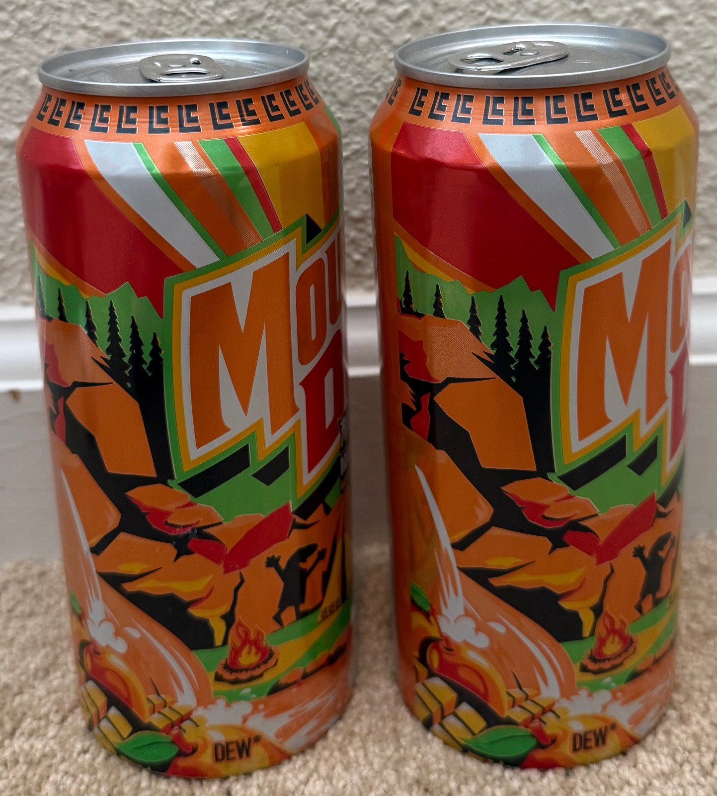 2x Mountain Dew Mango Rush Sealed 16oz Cans - Mango Sweet Heat