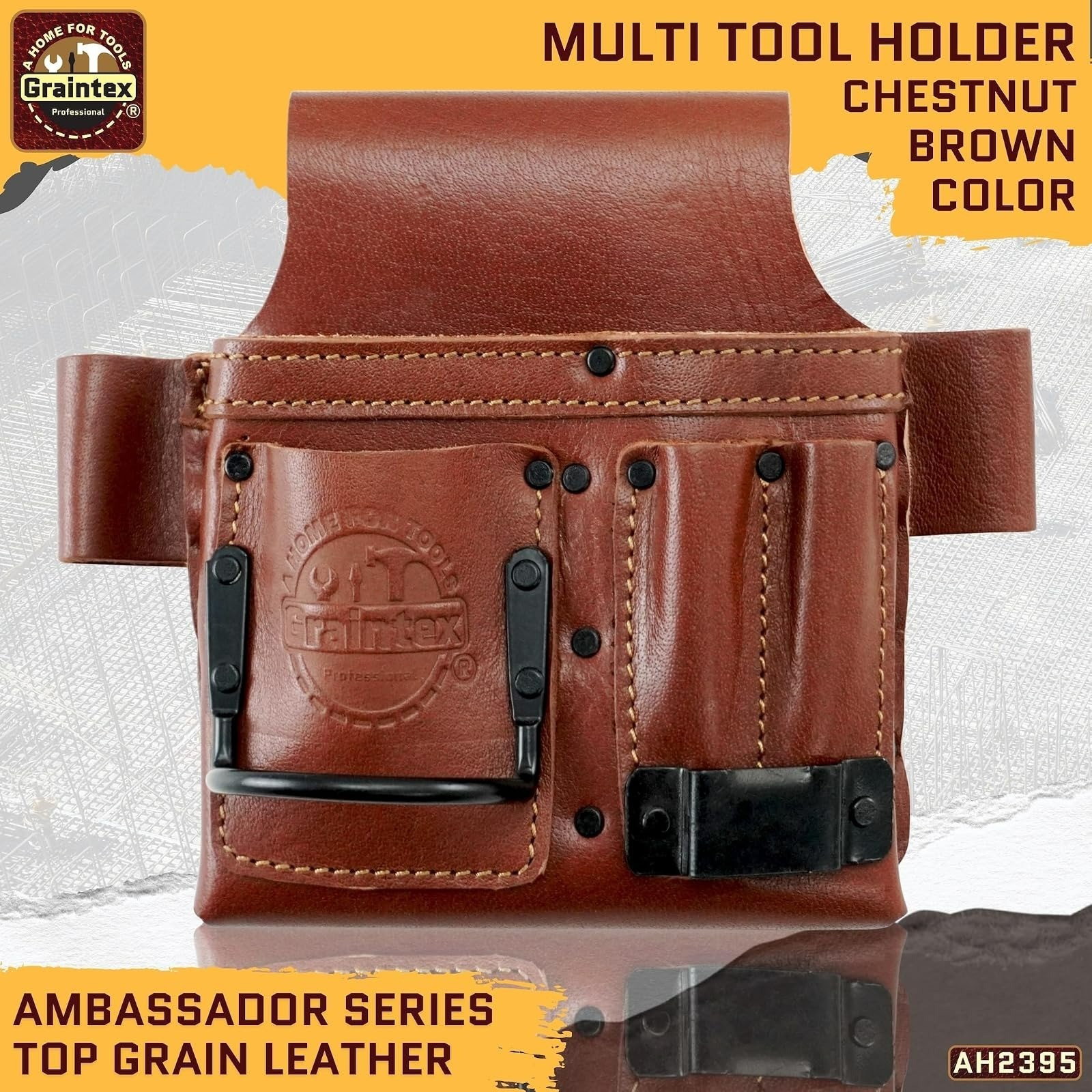 Graintex Ambassador Multi Tool Pouch - Leather Tool Belt for Professionals
