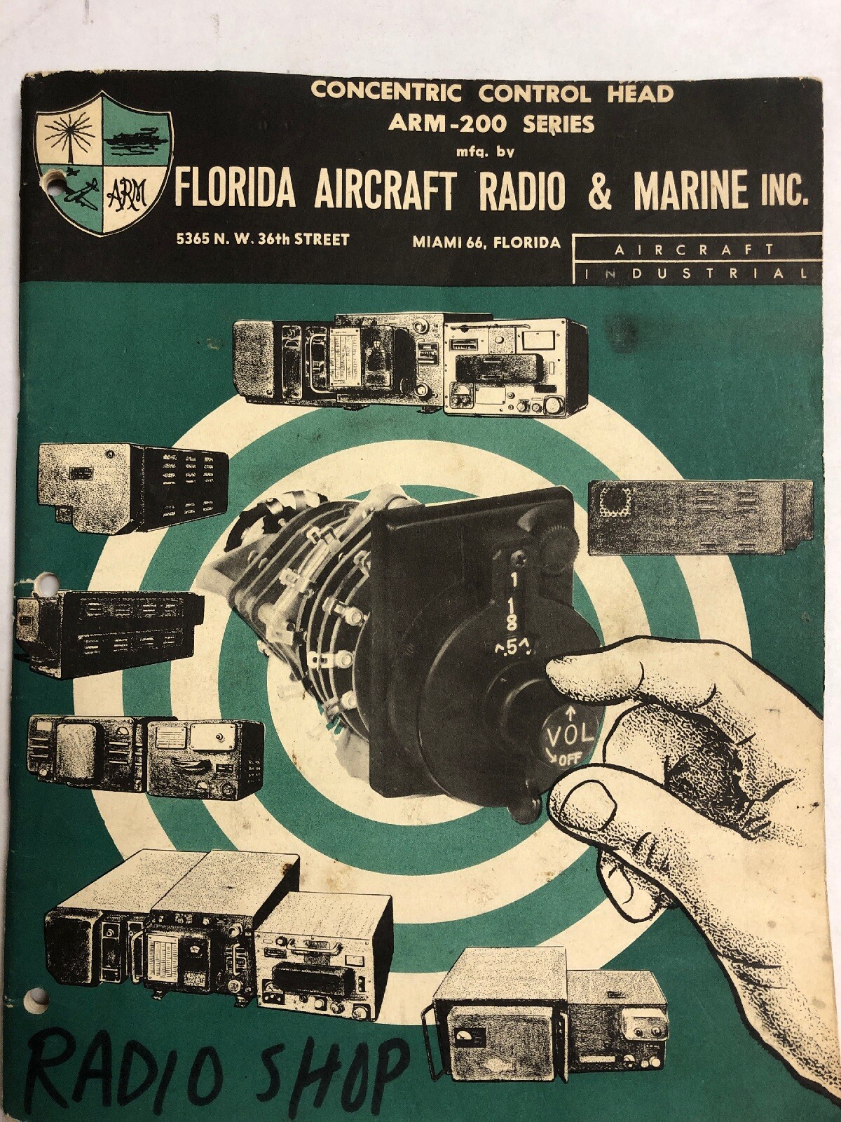 Florida Aircraft Radio & Marine Co. Concentric Control Head ARM-200 Original