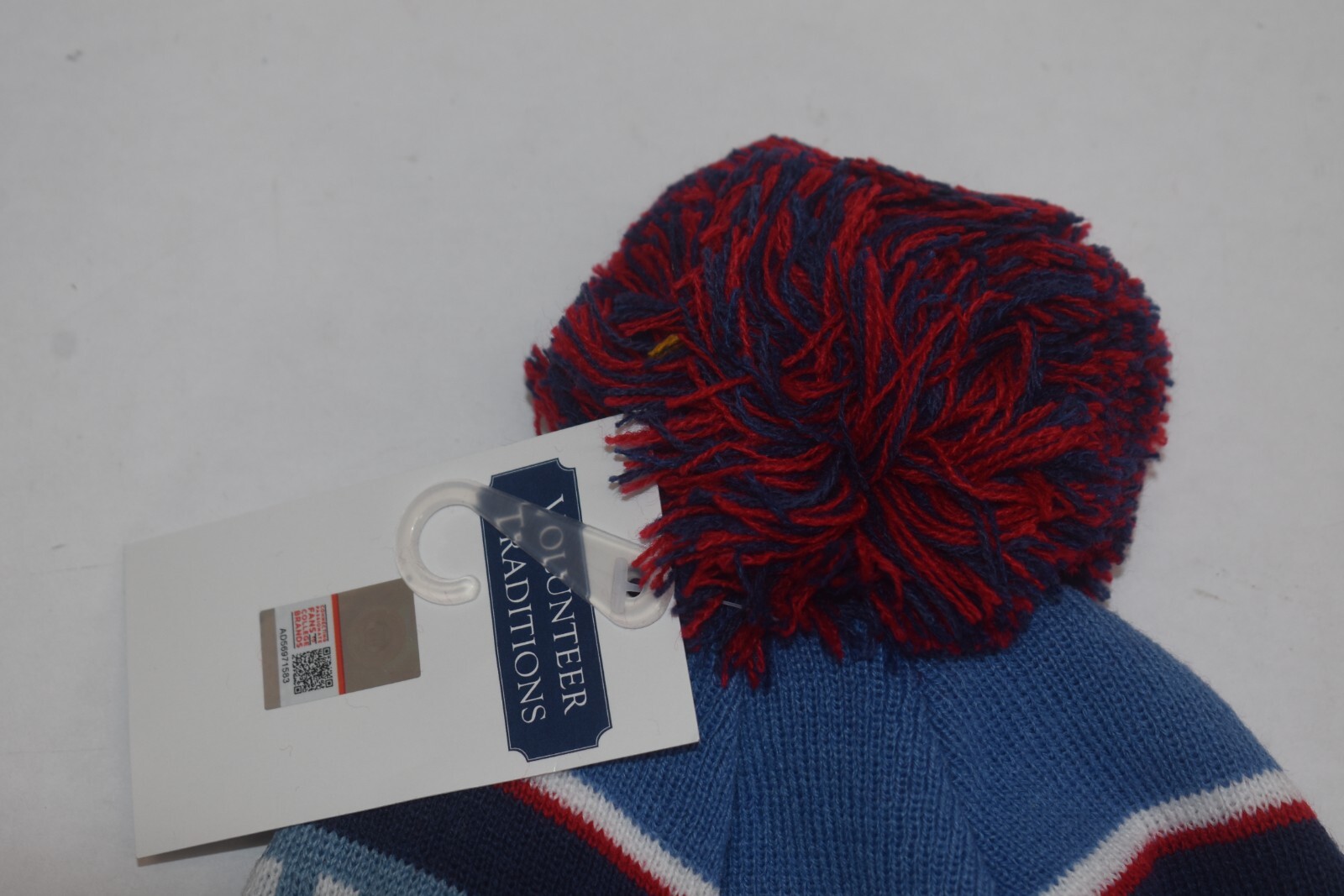 Volunteer Traditions Tristar Toboggans Blue Red Navy Pom Beanie Stocking Cap