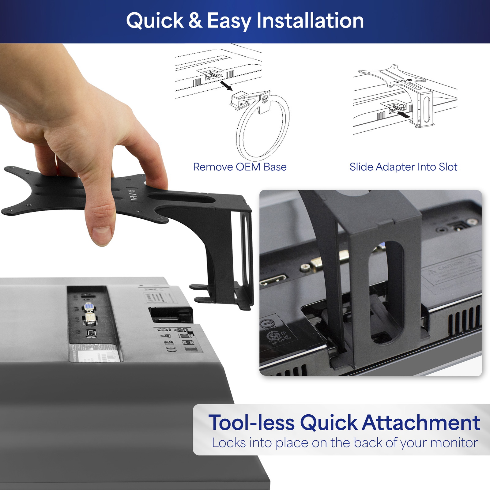VIVO Quick Attach VESA Adapter Bracket Designed for Acer & Viewsonic Monitors