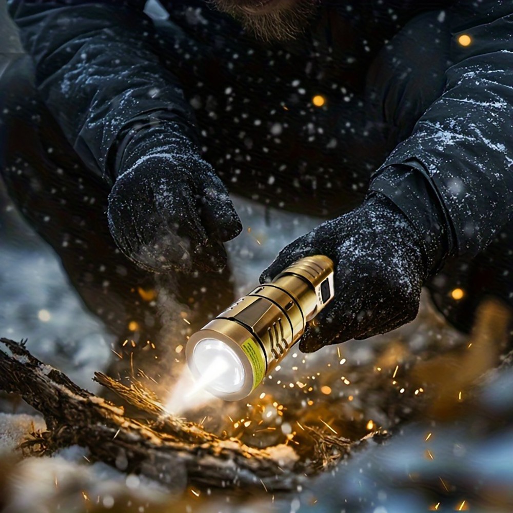Practical Flexible Easy to Install Golden Dragon Pattern Rechargeable Flashlight