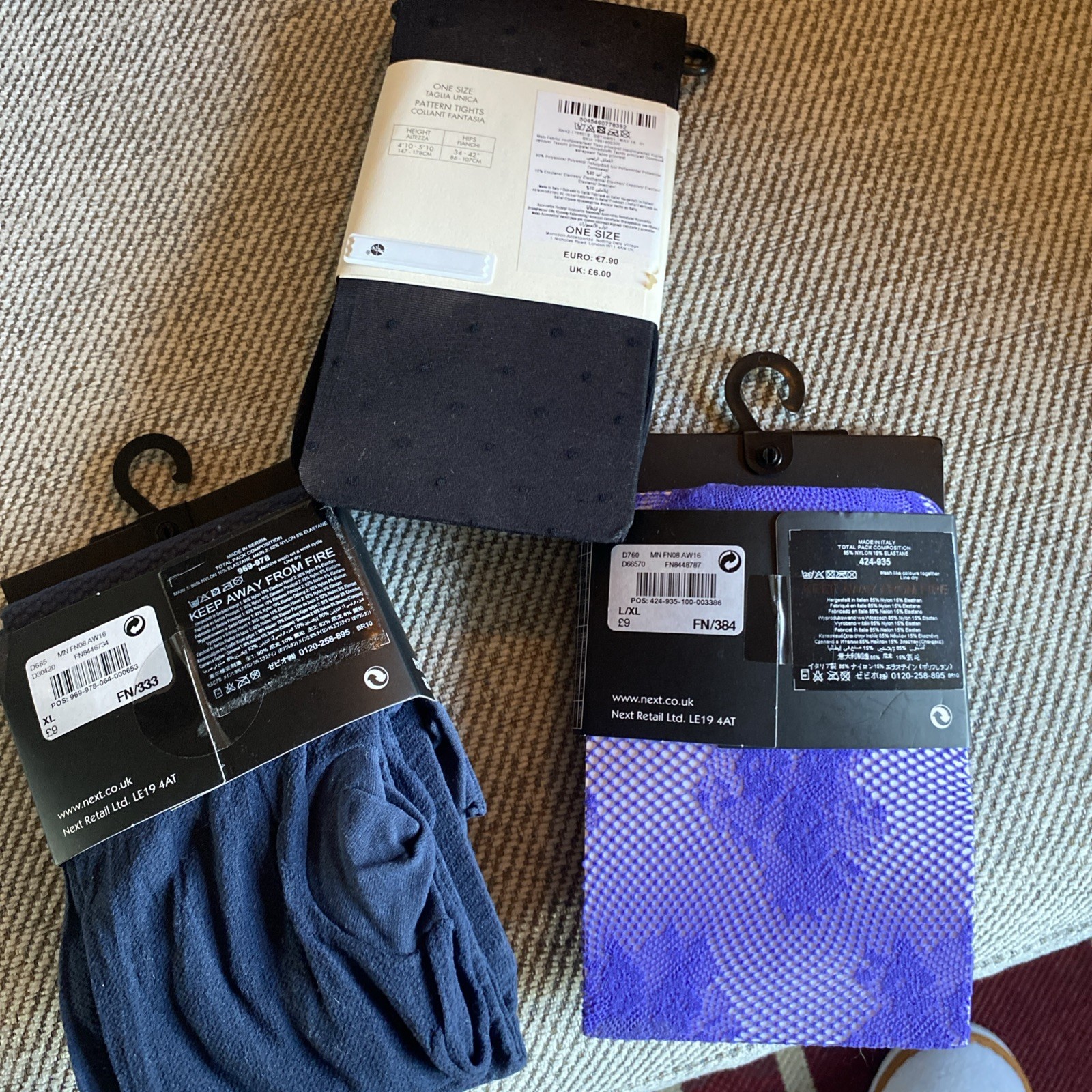 Ladies Tights Bundle x 3 - 1 Accessorize & x2 next L/XL and XL pattern new