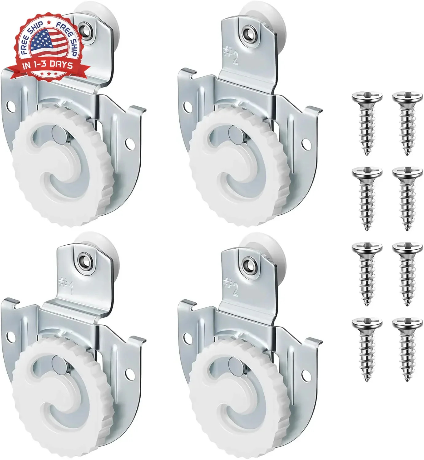 Yaocom 4 Piece Sliding Closet Door Hardware Rollers Wardrobe Cabinet Door Hanger