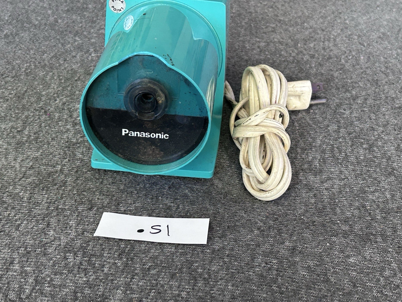 Panasonic Pana Point Electric Pencil Sharpener KP-22A Teal Green Works MCM 70’s