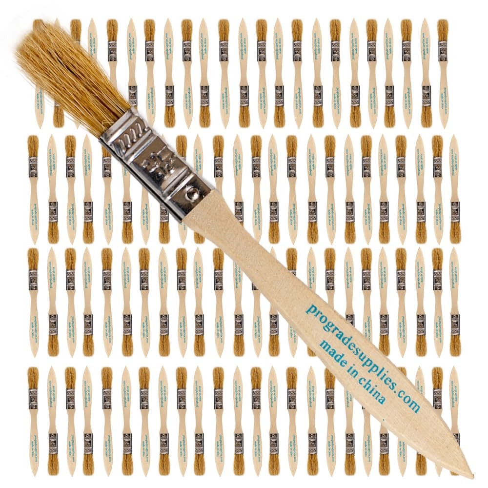 Chip Paint Brushes 96 Pack 1/2 Inch China Bristle Wood Handle Utility