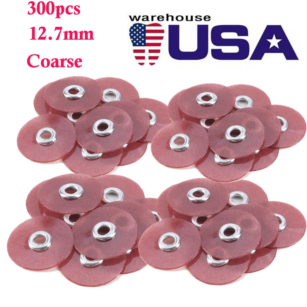 300pcs Dental Sof-Lex Coarse Composite Finishing Polishing Discs 12.7mm 1/2"
