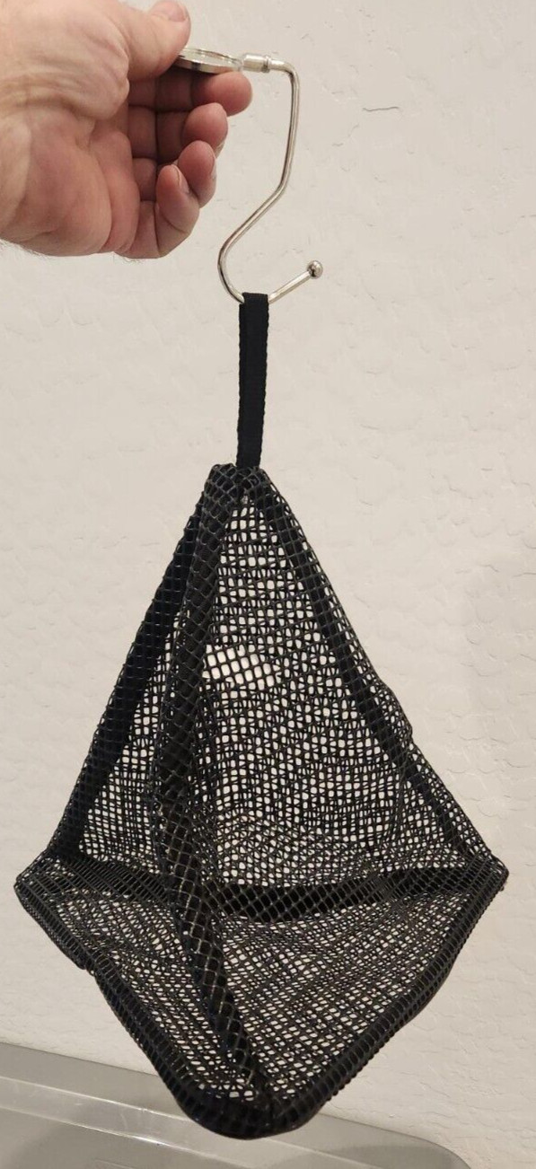 New! Triangle Zippered Hanging Black Mesh Bag for Outdoor Camping Picnic Table