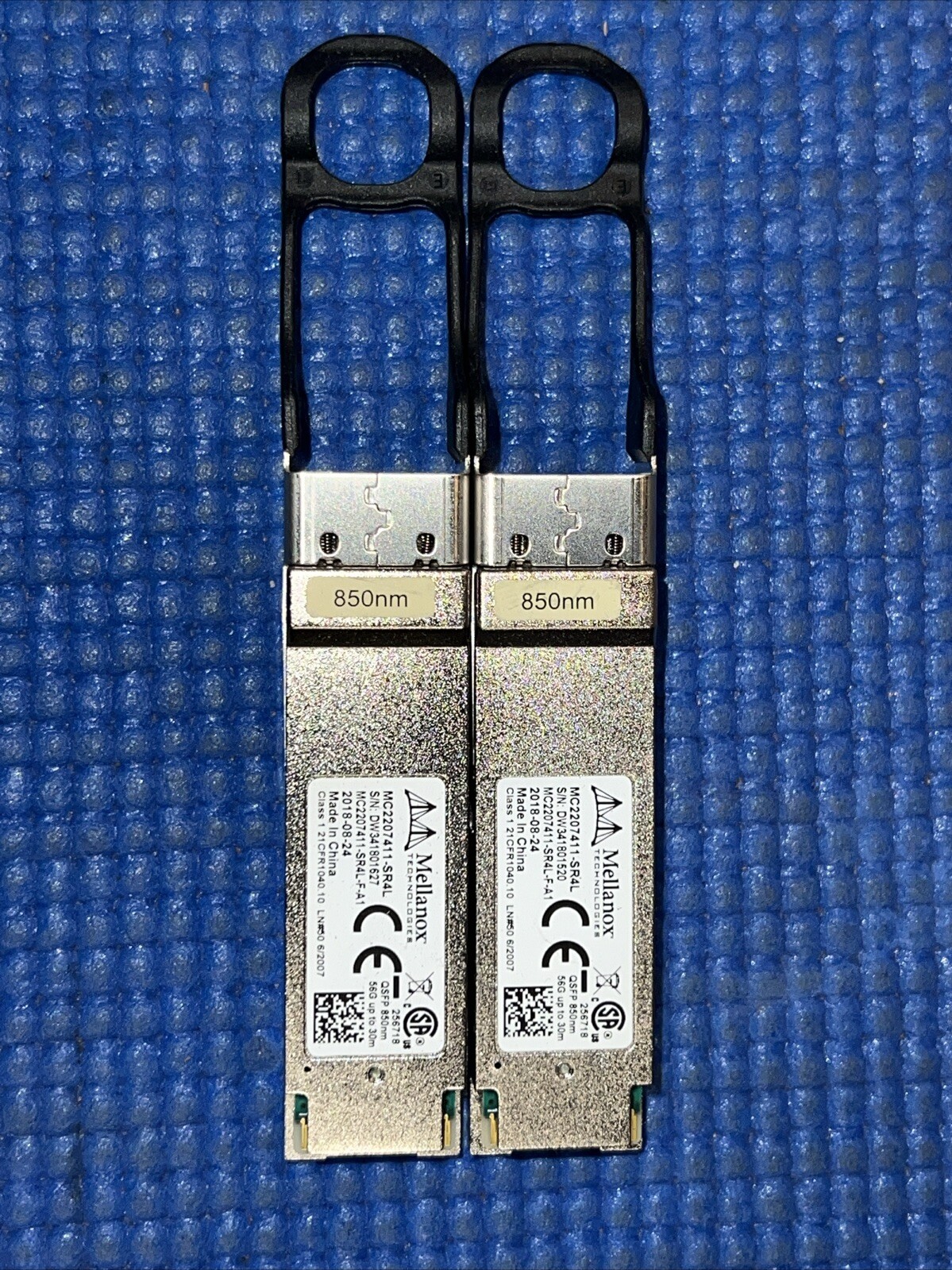 LOT OF 2) Genuine Mellanox MC2207411-SR4L QSFP+ MPO 850nm 30M 4x14Gb/s 56Gb