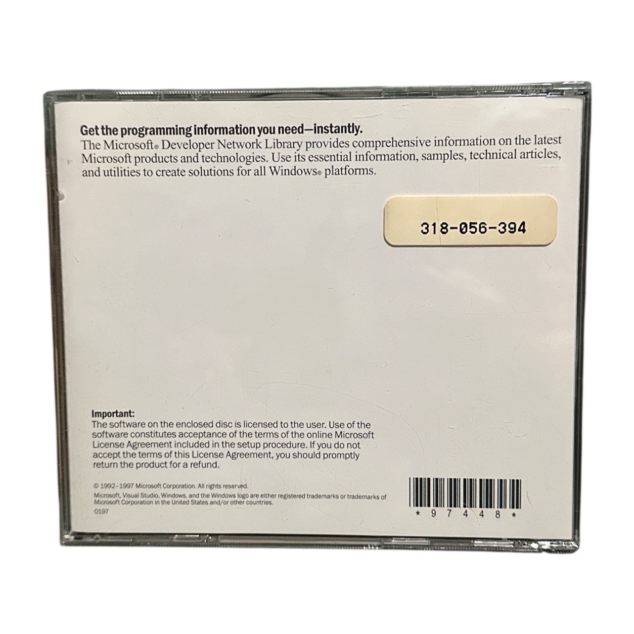 Microsoft Developer Network Library Visual Studio 97 Special Edition CD ROM