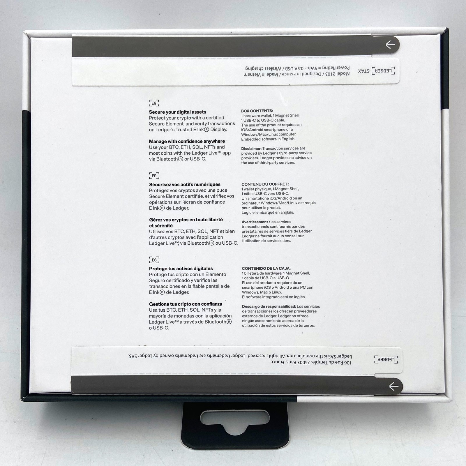 Ledger - Stax Crypto Hardware Wallet with Folio - Curved E Ink Touch Screen