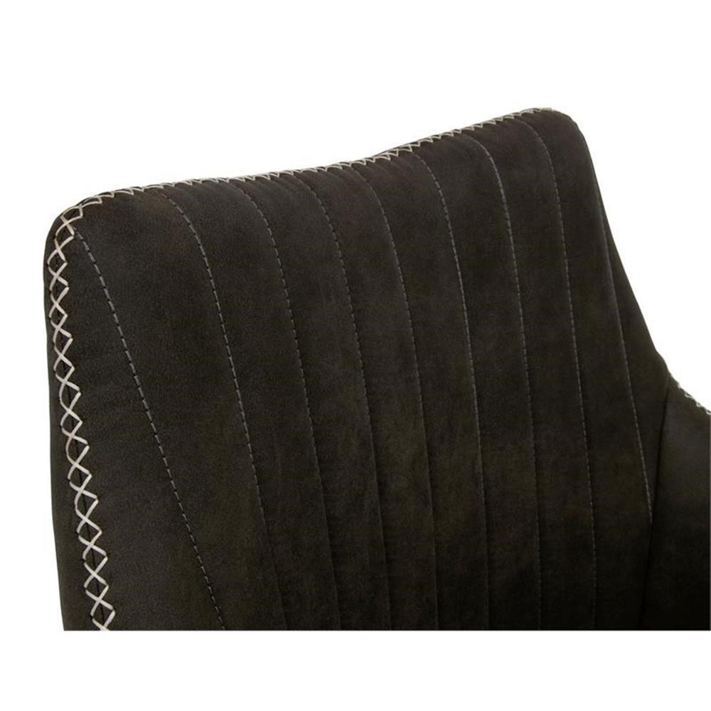 Calico Designs Adelaide Stainless Steel Swivel Accent Chair in White/Dark Gray